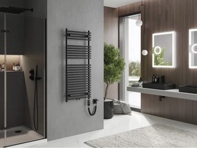 Mexen Sol, elektrické vykurovacie teleso 1200x500 mm + vykurovacia tyč 600 W, čierna, W125-1200-500-2600-70