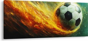Obraz - Futbalová lopta v lete (120x50 cm)