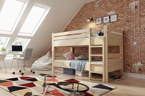 Vojtech 80x200 poschodová posteľ Natural - bez povrchovej úpravy Pravé