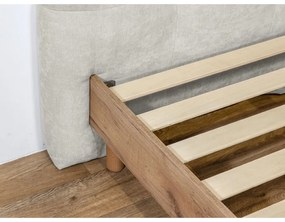 Svetlosivá čalúnená dvojlôžková posteľ s roštom 180x200 cm Kumo – Bobochic Paris