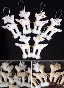 Ručne šité vianočné ozdoby Srnky mix