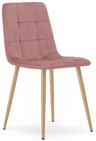 Ružová zamatová stolička KARA