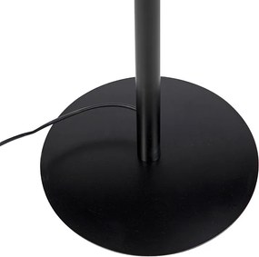 Moderná stojaca lampa čierna s bielym skladaným tienidlom 45 cm - Simplo