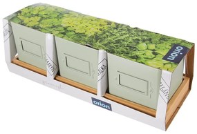 Kovové kvetináče na bylinky v súprave 3 ks Greenish – Orion