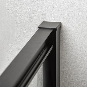Novoterm Štvorcový sprchový kút NV-Solid SQ BL 80, čierny/transparent - bez vaničky