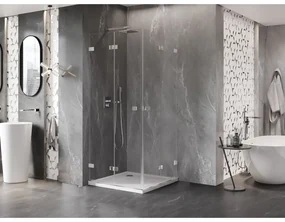 Mexen Lunar-F Duo, skladací sprchový kút 95 x 95 cm, 6mm číre sklo, chrómový profil, 836-095L-095P-01-00