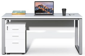 Kancelársky stôl s kontajnerom Houseland Prime Home 02 160 cm biely