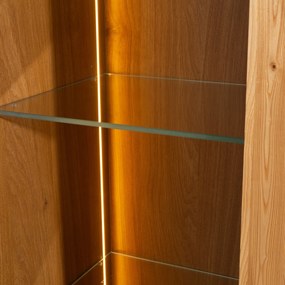Vitrína London 10 72 cm z masivu s LED osvětlením dub přírodní