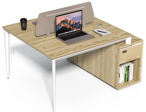 Kancelársky set pre 2 osoby Houseland Profit Max 04 1412 dub/biela