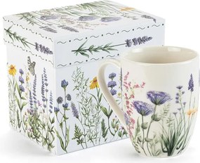 Porcelánový hrnček LEVANDUĽOVÁ ZÁHRADA v darčekovej krabičke 350 ml