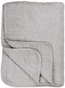 Biela bavlnená prikrývka so sivými pruhmi 130x180 cm