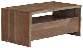 Konferenčný stolík sivý 90x50x40 cm akáciové drevo s prirodzene tvarovanými hranami