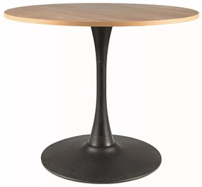 Okrúhly jedálenský stôl Amadeo 90 cm dub prírodný/čierny