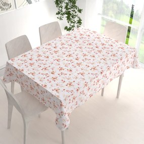 Biante Bavlnený obdĺžnikový obrus Sandra SA-304 Oranžovo žlté ružičky na bielom 50x100 cm