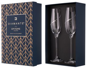 Diamante poháre na šampanské Silhouette City s kamienkami Swarovski 210 ml 2KS