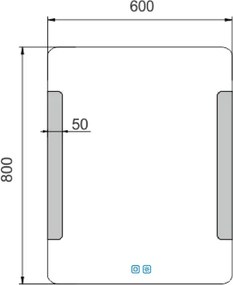 Nimco LED zrkadlo 600x800 s dvoma dotykovými senzormi - ZP 18002VX