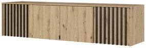 PIA Nadstavec na šatníkovú skriňu Nelly 4D - dub artisan / čierna