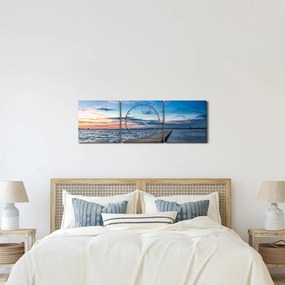 Obraz - Mólo (s hodinami) (90x30 cm)