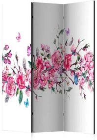 Paraván - Flowers and Butterflies [Room Dividers] Veľkosť: 135x172, Verzia: Jednostranný