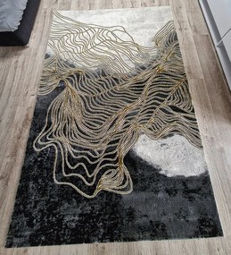 HU Čierny-hnedo-biely moderný koberec Artiste 25419A-Hnedoseda Rozmer: 200x290 cm