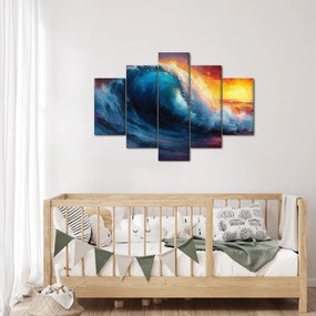 Obraz - Vlna v západu slnka (150x105 cm)