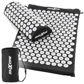 MAXXIVA 81550 Akupresúrna podložka s vankúšom, 75x42 cm, čierna