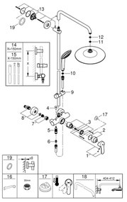GROHE 27684001 - Sprchový systém VITALIO JOY 260 450 mm lesklý chróm