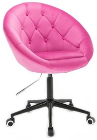 LuxuryForm DESIGN Kreslo VERA VELUR na čiernej podstave s kolieskami - ružové