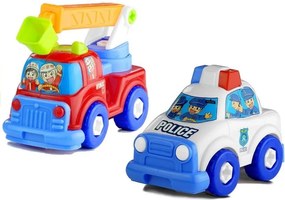 LEAN Toys Sada vozidiel: polícia, hasiči, odťahovka – na skrutkovanie a odskrutkovanie