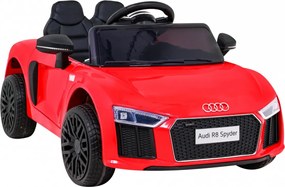 Ramiz Audi R8 na batérie pre deti Červená + diaľkové ovládanie + EVA + pomalý štart + MP3 LED