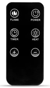 LED elektrický krb s vykurovacou funkciou LED/2000W/230V + diaľkové ovládanie