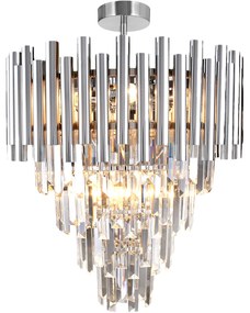 Luster Madison II, 1x krištáľové/chrómové kovové tienidlo, (fi 45cm), ch
