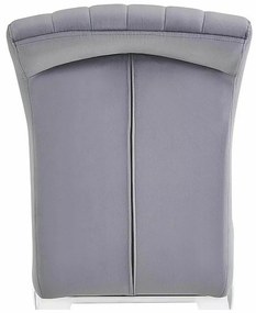 Sametová jídelní židle Prince šedá/chrom