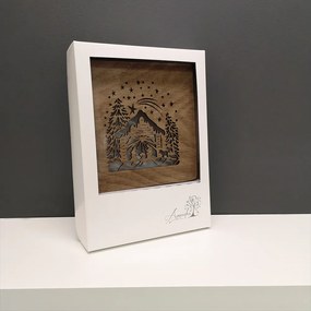 AMADEA Drevená lampička betlehem, veľkosť 20 cm, s LED osvetlením s trafom na 12V