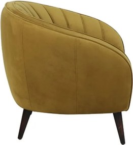 Okrové designové zamatové kreslo Almond ocher - 91*71*77cm