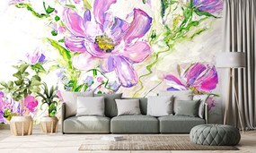Tapeta maľované letné kvety - 300x200