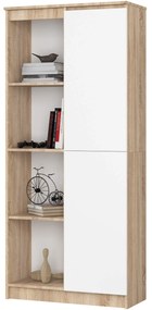 Regál Rexa 80 cm 1 skrinka a 4 police dub sonoma/biela