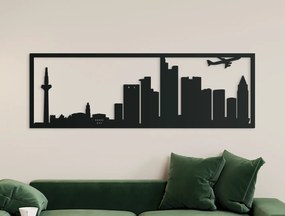 drevko Obraz Frankfurt panoráma Rozmer obrazu: 29,5 x 89 cm, Farba dekorácie: Čierna