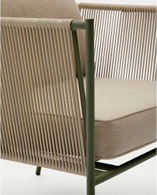 Zelené/béžové kovové záhradné kreslo Zivia – Kave Home