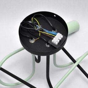 Prisadený luster OXFORD 4xE27/15W/230V čierna/zelená