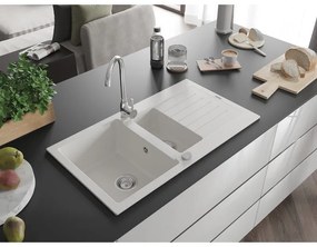 Mexen Matias - drez granitový 90,0x50,5cm, 1,5-komorový, biela, 6502901505-20