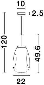 Rustikálny luster Lava 22 chróm
