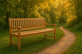 Divero 50388 Záhradná lavica z masívneho teaku Divero 3-miestna