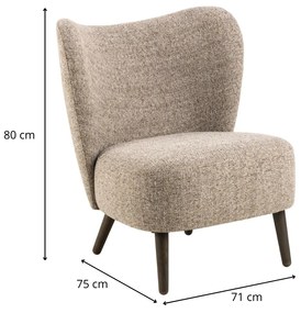 Designové lounge křeslo Elmont mocca