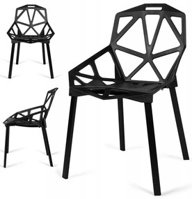 Set štyroch jedálenských stoličiek VECTOR čierne (4 ks)