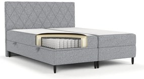 Sivá boxspring posteľ s úložným priestorom 180x200 cm Gwen – Maison de Rêve