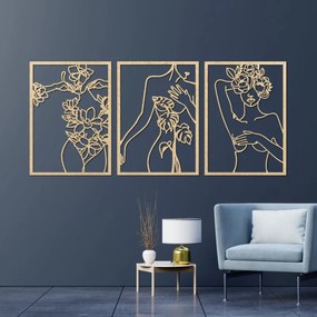 Moderný obraz žien s kvetmi trojdielny set | SENTOP PR0480