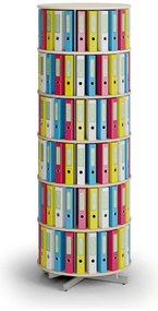 Otočný regál na zakladače, 6 poschodí, breza