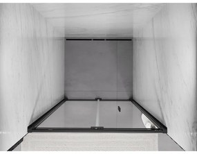 Mexen Exo, skladacie dvere do otvoru 75x200 cm, 6mm číre sklo, čierny profil, 816-075-000-70-00