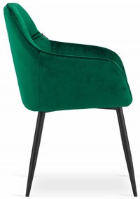 Zelené zamatové jedálenské kreslo FORIO